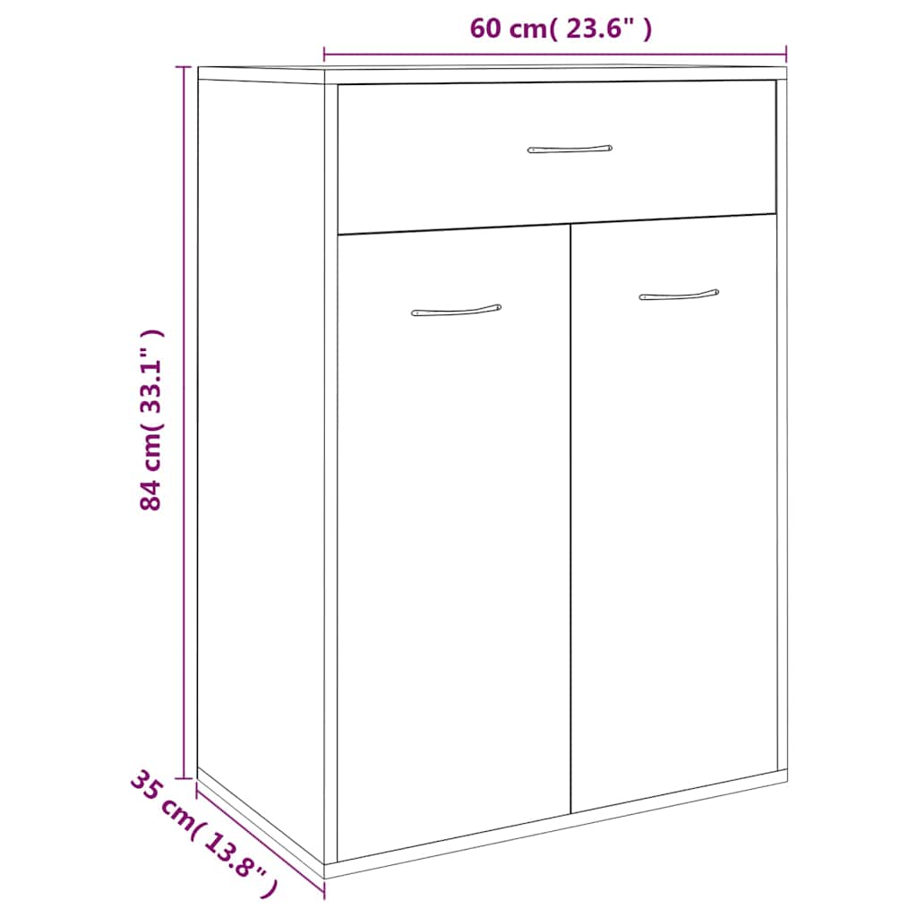 Shoe Cabinet Smoked Oak 60x35x84 cm Engineered Wood