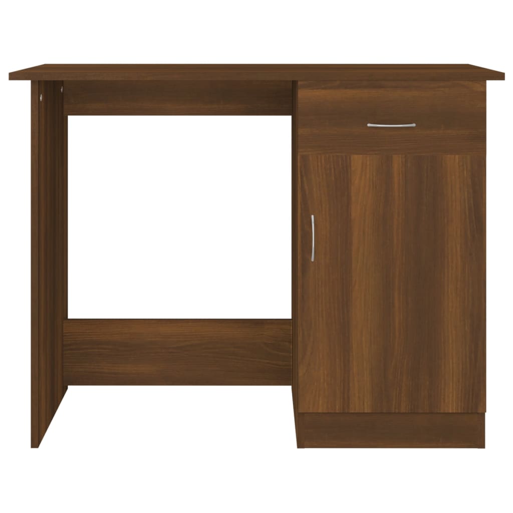 vidaXL Desk Brown Oak 100x50x76 cm Engineered Wood