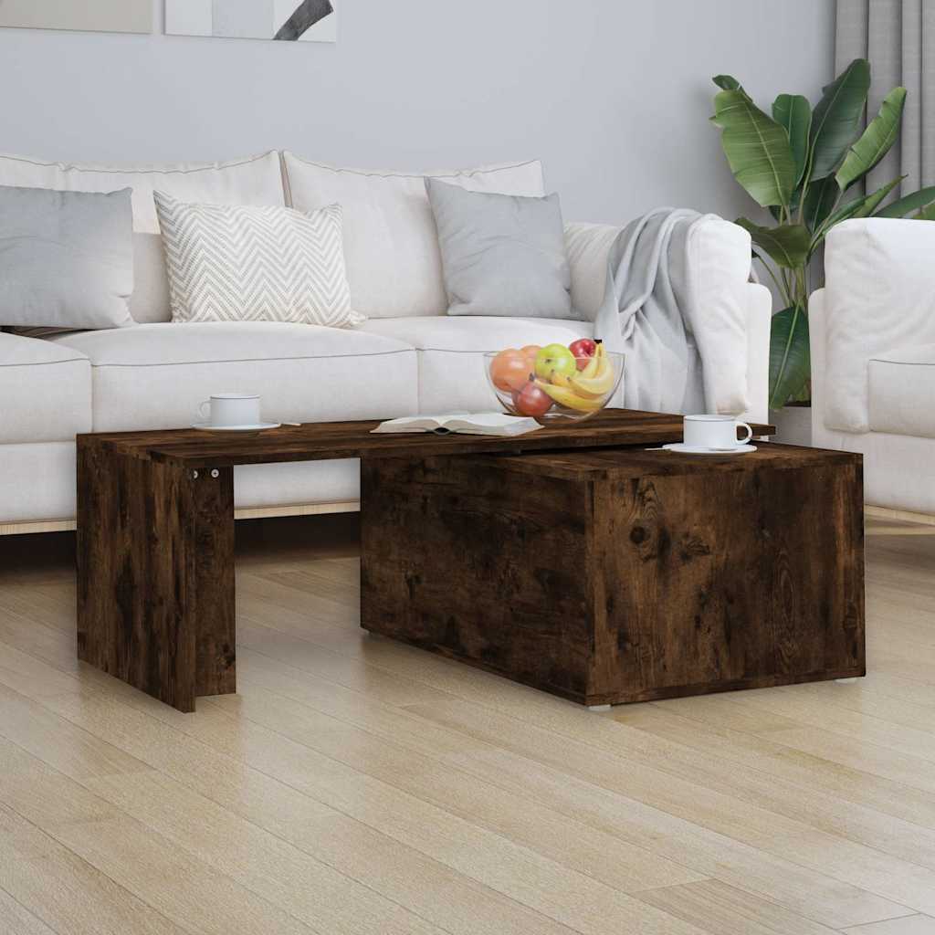 Coffee Table Smoked Oak 150x50x35 cm Engineered Wood