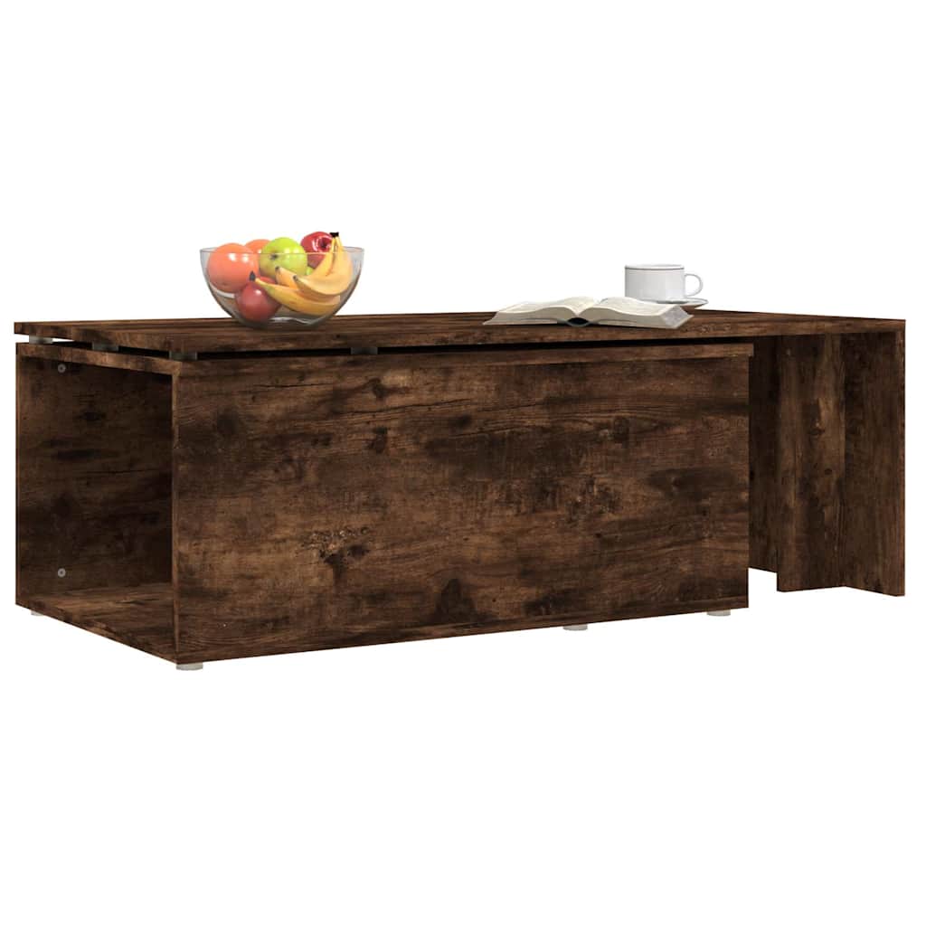 Coffee Table Smoked Oak 150x50x35 cm Engineered Wood