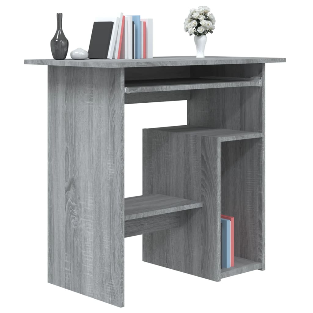 vidaXL Desk Grey Sonoma 80x45x74 cm Engineered Wood