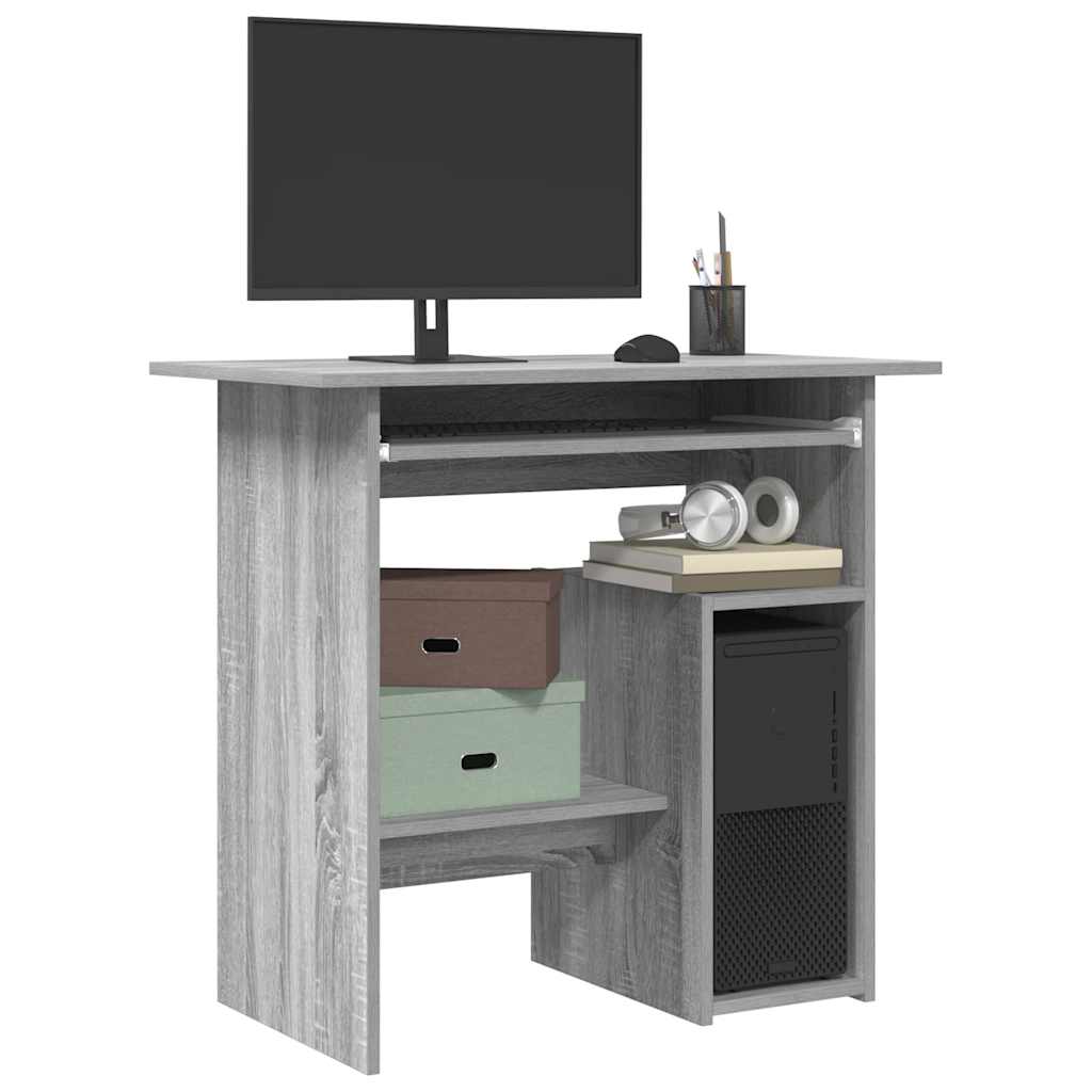 vidaXL Desk Grey Sonoma 80x45x74 cm Engineered Wood