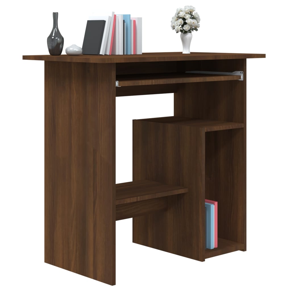 vidaXL Desk Brown Oak 80x45x74 cm Engineered Wood