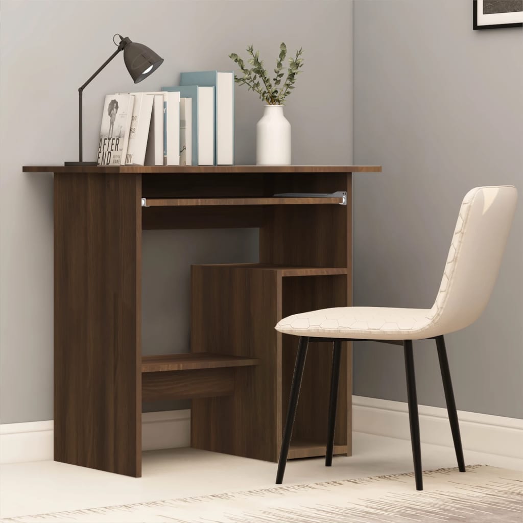 vidaXL Desk Brown Oak 80x45x74 cm Engineered Wood