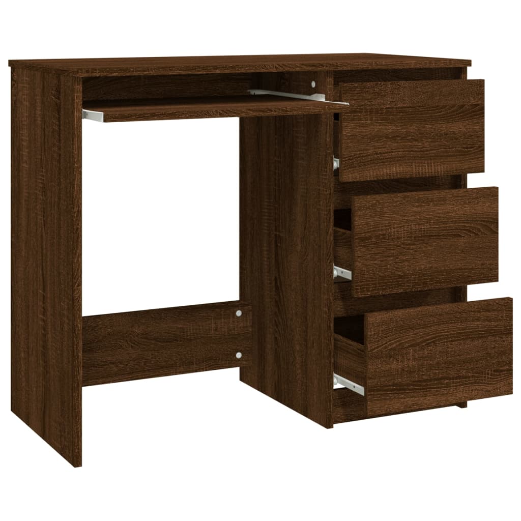 Bureau Bruin Eiken 90x45x76 cm Engineered Wood