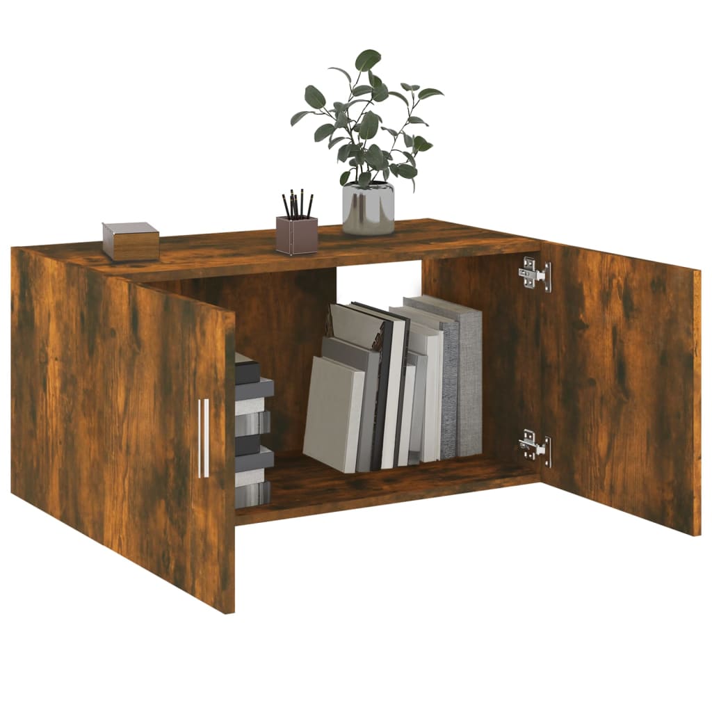 Wall Mounted Cabinet Smoked Oak 80x39x40 cm Engineered Wood
