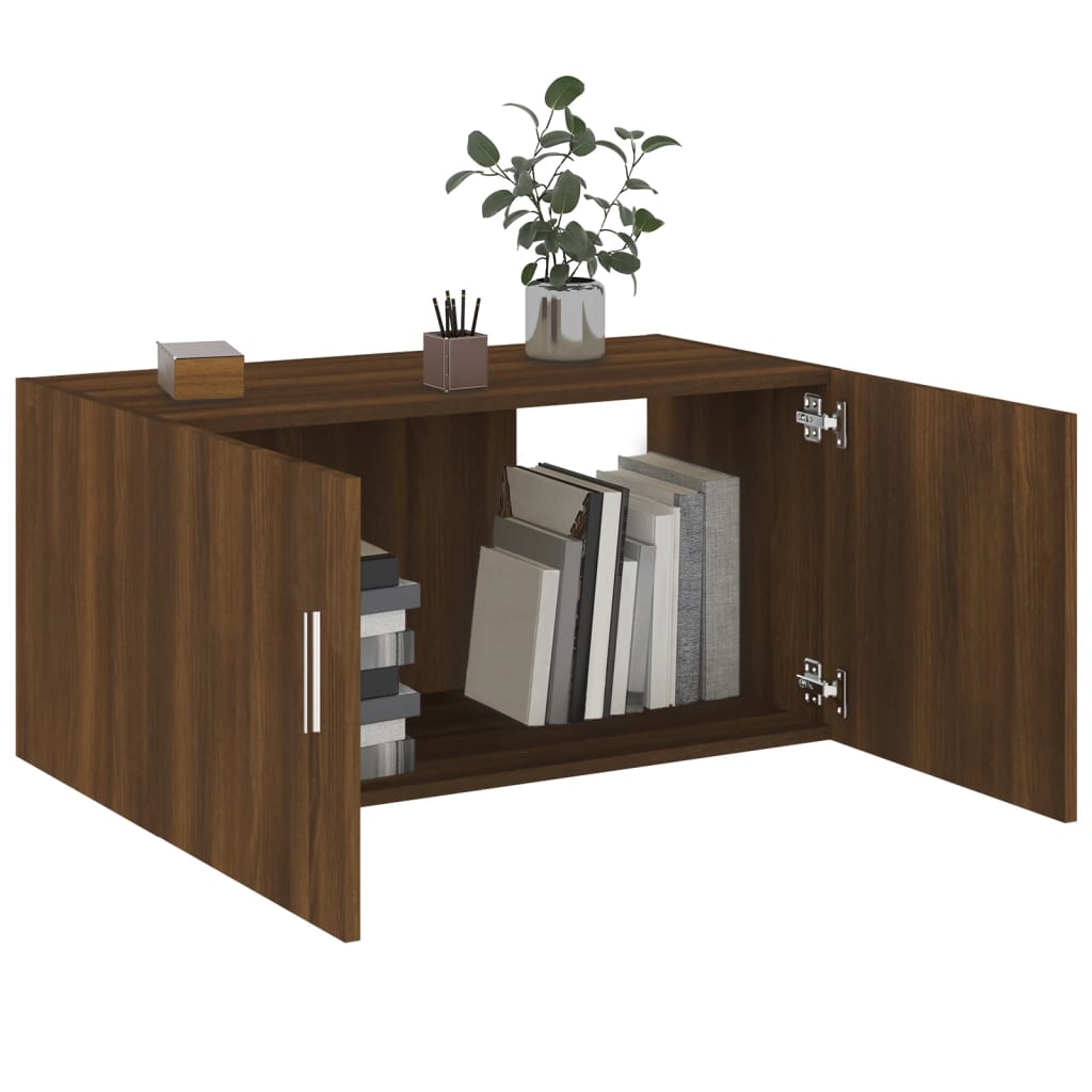 vidaXL Wall Mounted Cabinet Brown Oak 80x39x40 cm Engineered Wood