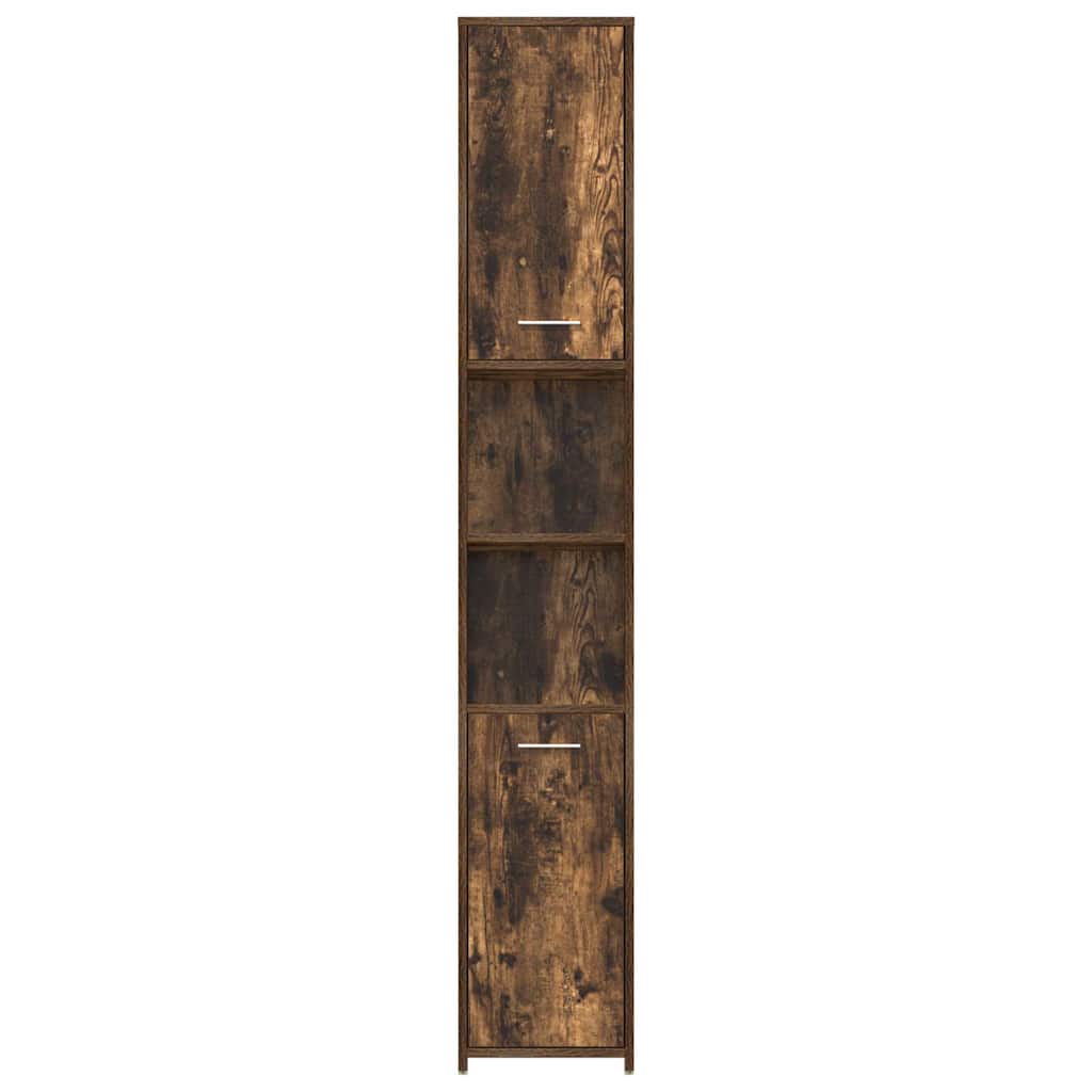 815519 vidaXL Bathroom Cabinet Smoked Oak 30x30x183,5 cm Engineered Wood