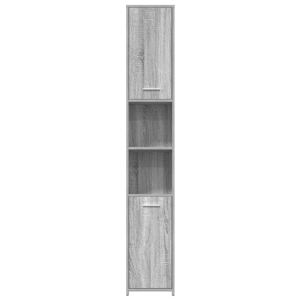 815520 vidaXL Bathroom Cabinet Grey Sonoma 30x30x183,5 cm Engineered Wood
