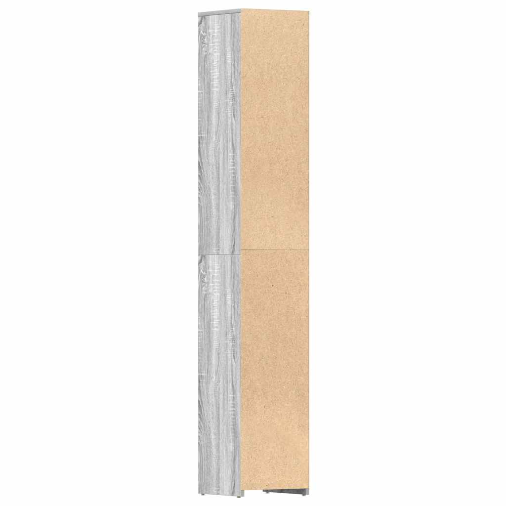 815520 vidaXL Bathroom Cabinet Grey Sonoma 30x30x183,5 cm Engineered Wood