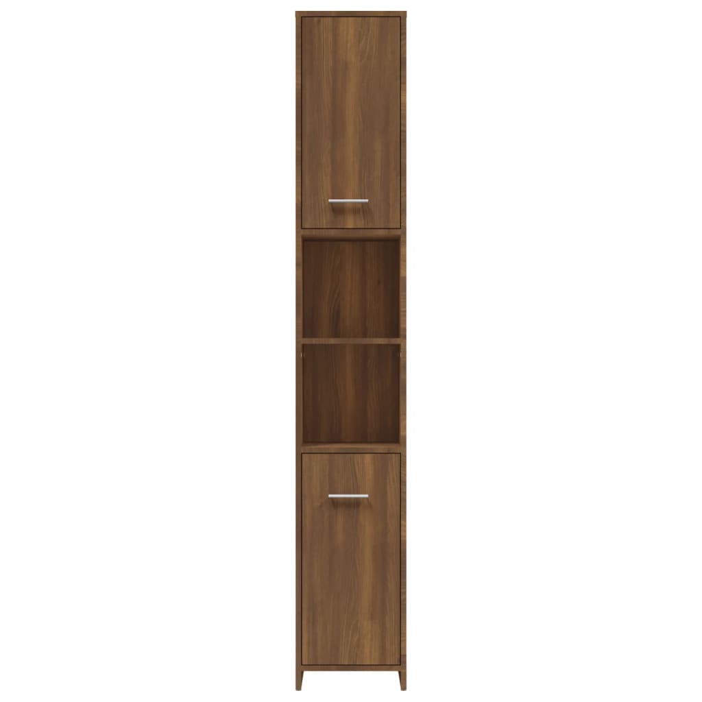 vidaXL Bathroom Cabinet Brown Oak 30x30x183.5 cm Engineered Wood