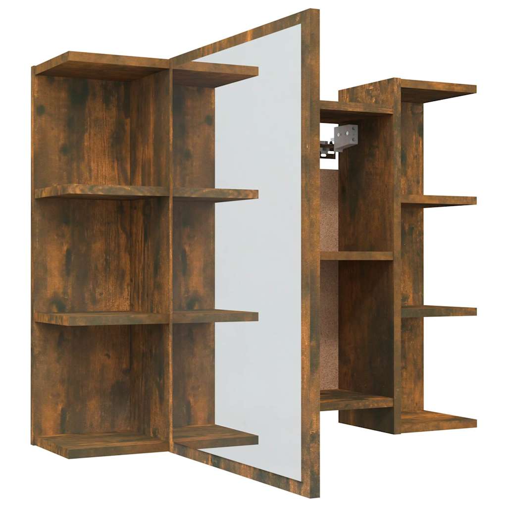 Bathroom Mirror Cabinet Smoked Oak 80x20,5x64 cm Engineered Wood