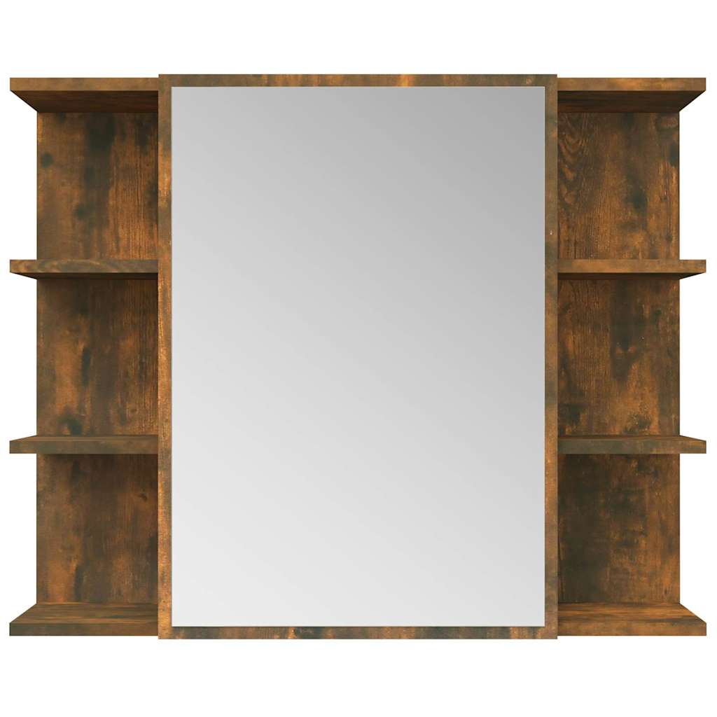 Bathroom Mirror Cabinet Smoked Oak 80x20,5x64 cm Engineered Wood