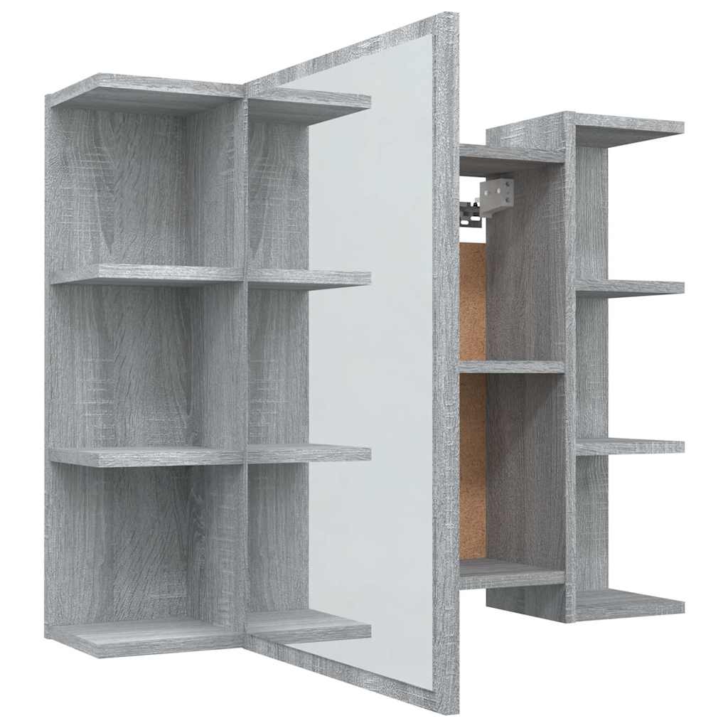 Bathroom Mirror Cabinet Grey Sonoma 80x20,5x64cm Engineered Wood