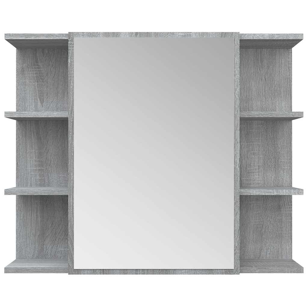 Bathroom Mirror Cabinet Grey Sonoma 80x20,5x64cm Engineered Wood
