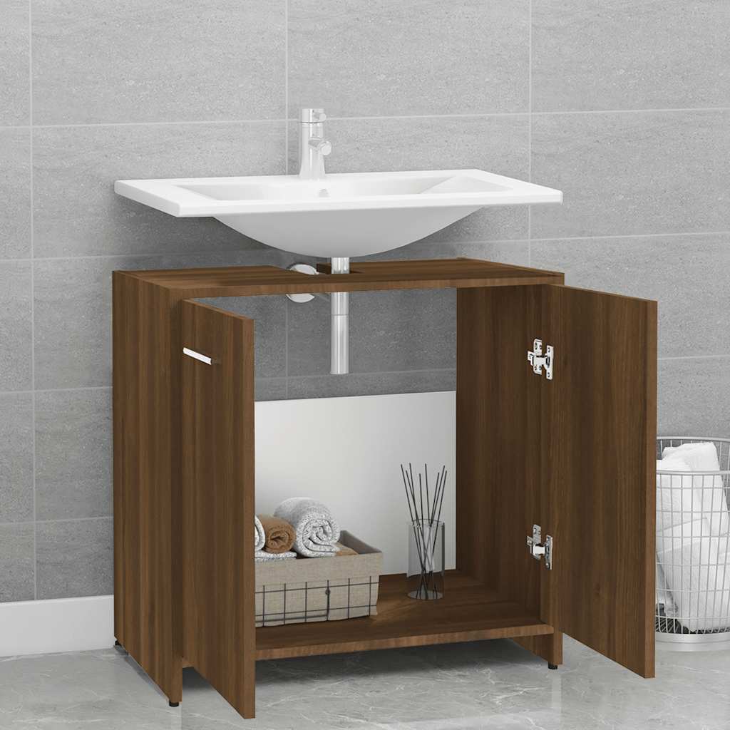 vidaXL Bathroom Cabinet Brown Oak 60x33x60 cm Engineered Wood