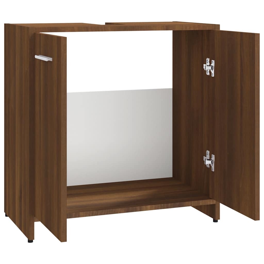 vidaXL Bathroom Cabinet Brown Oak 60x33x60 cm Engineered Wood