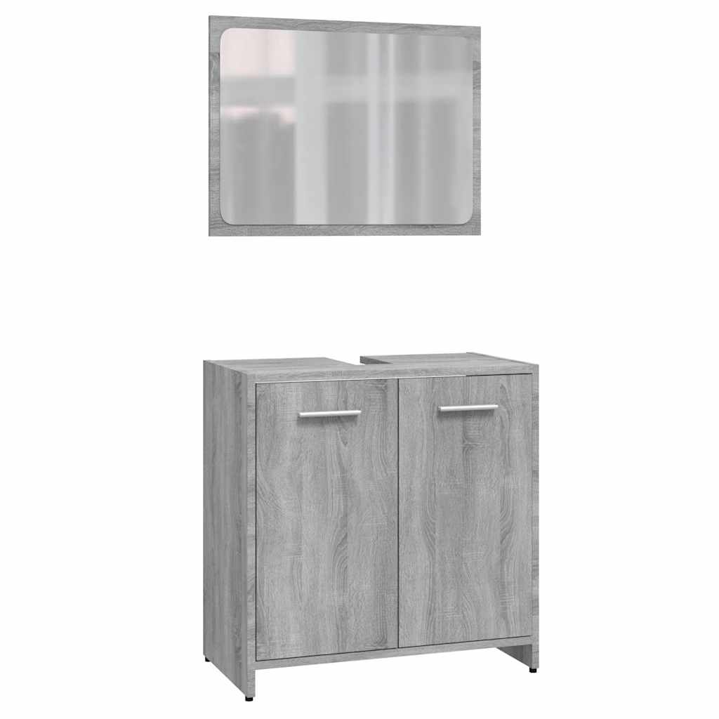 Bathroom Furniture Set Grey Sonoma Engineered Wood