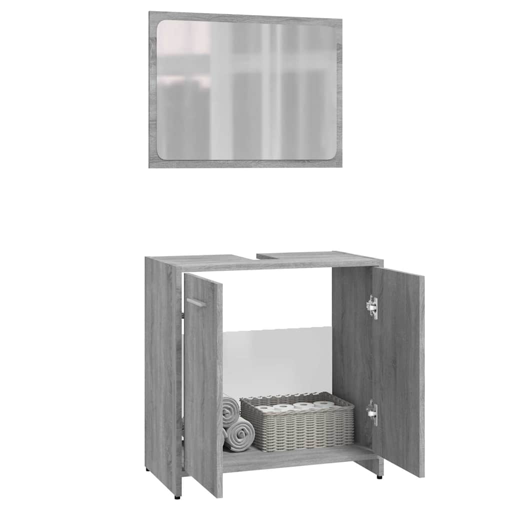 Bathroom Furniture Set Grey Sonoma Engineered Wood