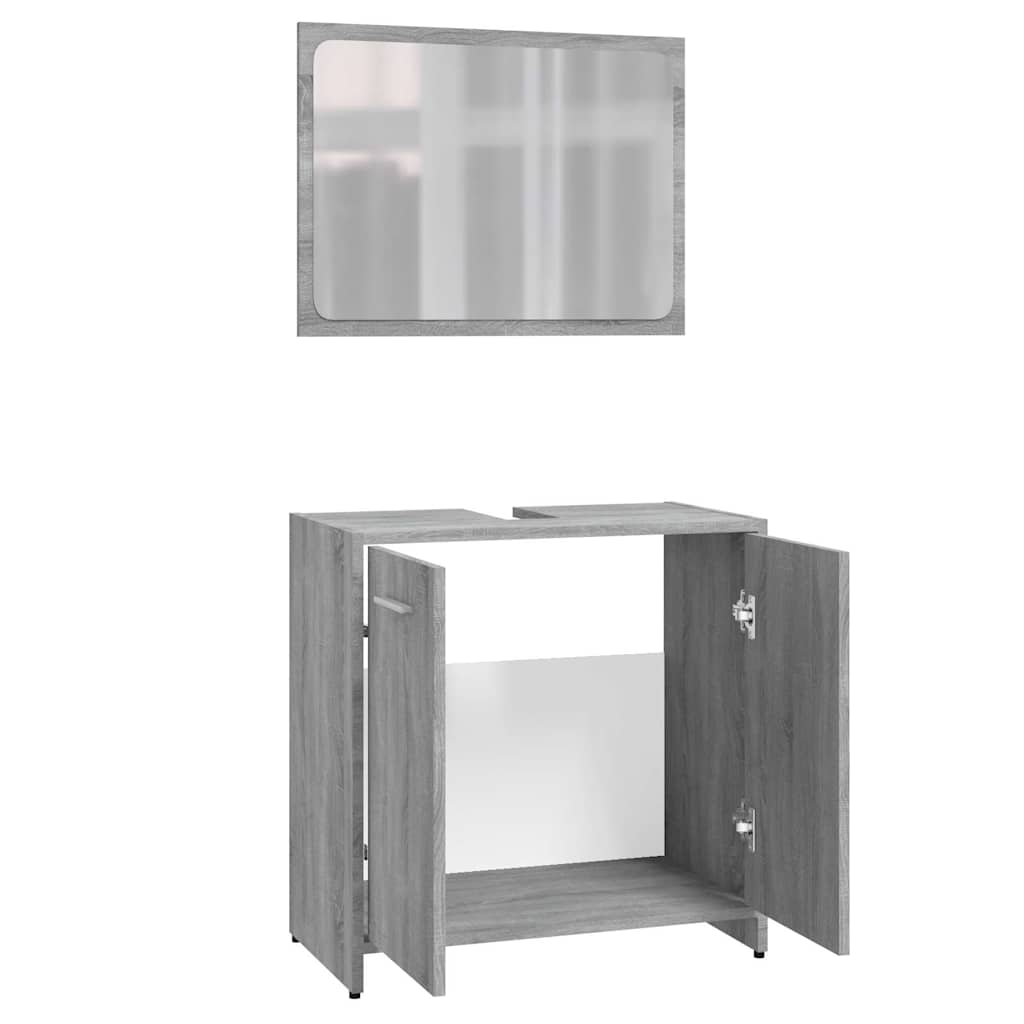 Bathroom Furniture Set Grey Sonoma Engineered Wood