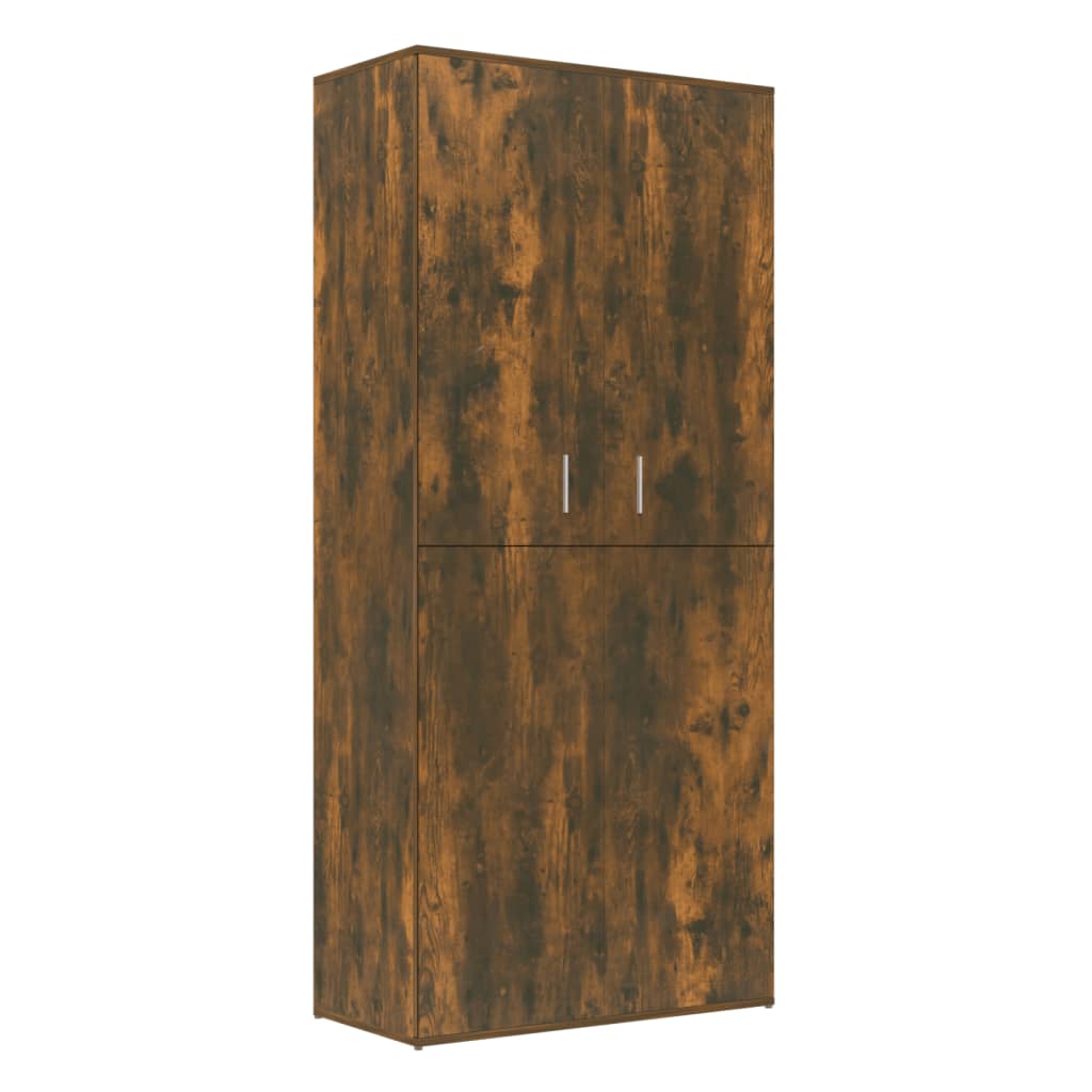 vidaXL Shoe Cabinet Smoked Oak 80x39x178 cm Engineered Wood