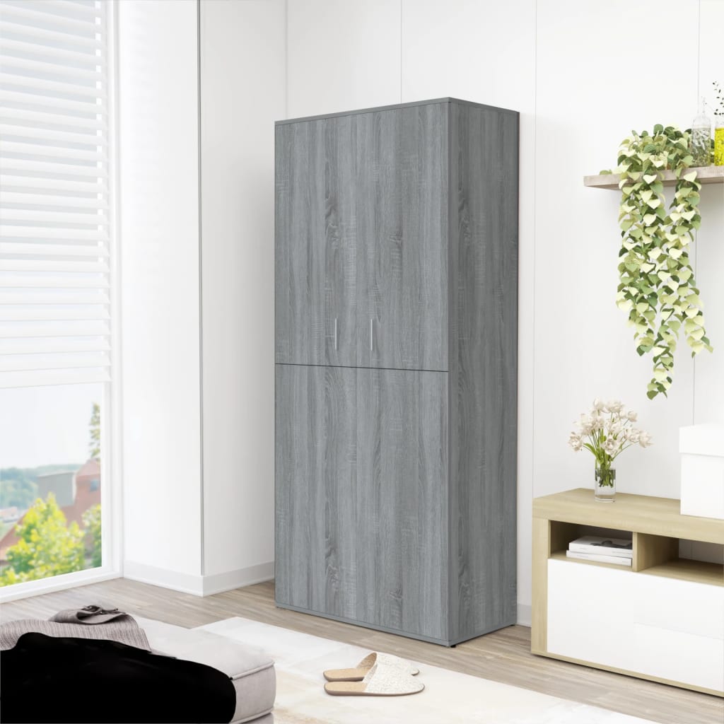 vidaXL Shoe Cabinet Grey Sonoma 80x39x178 cm Engineered Wood