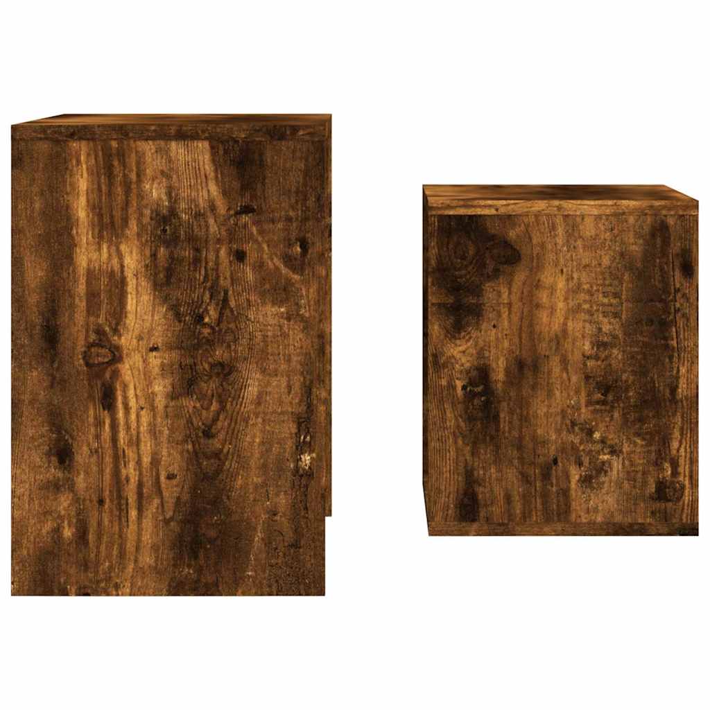 Nesting Coffee Tables 2 pcs Smoked Oak Engineered Wood