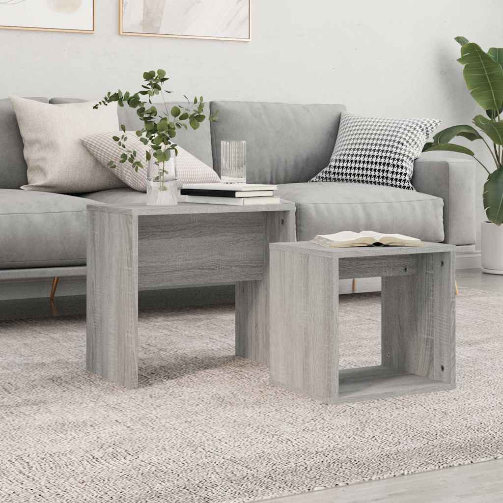 Nesting Coffee Tables 2 pcs Grey Sonoma Engineered Wood