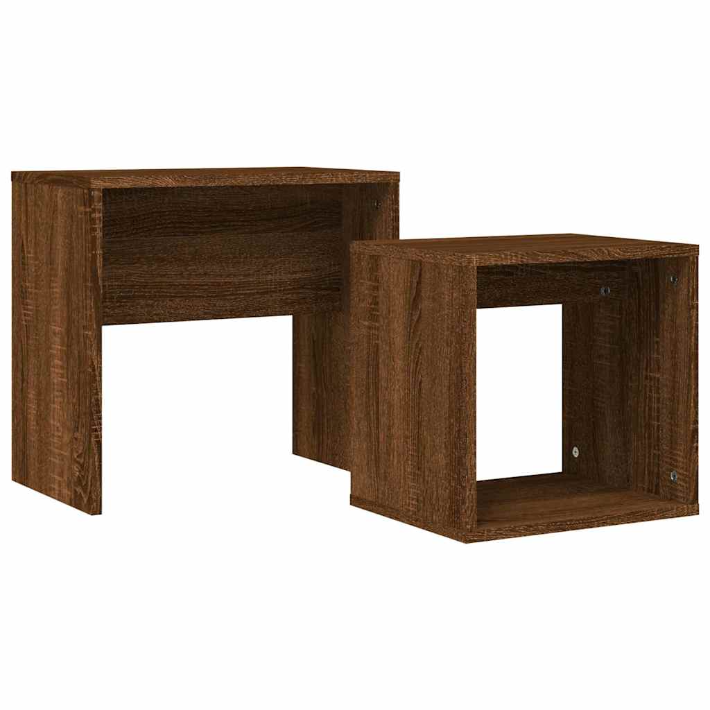 Nesting Coffee Tables 2 pcs Brown Oak Engineered Wood