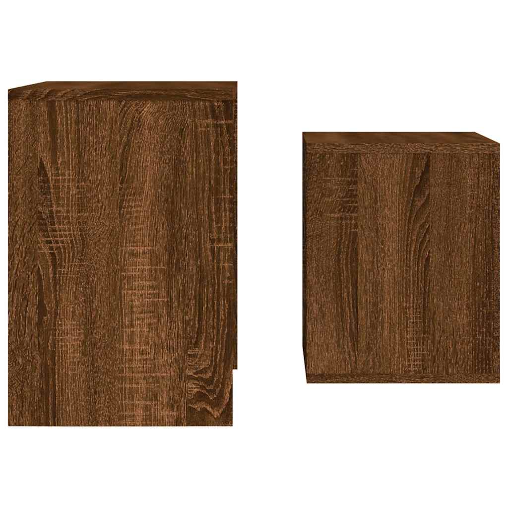 Nesting Coffee Tables 2 pcs Brown Oak Engineered Wood