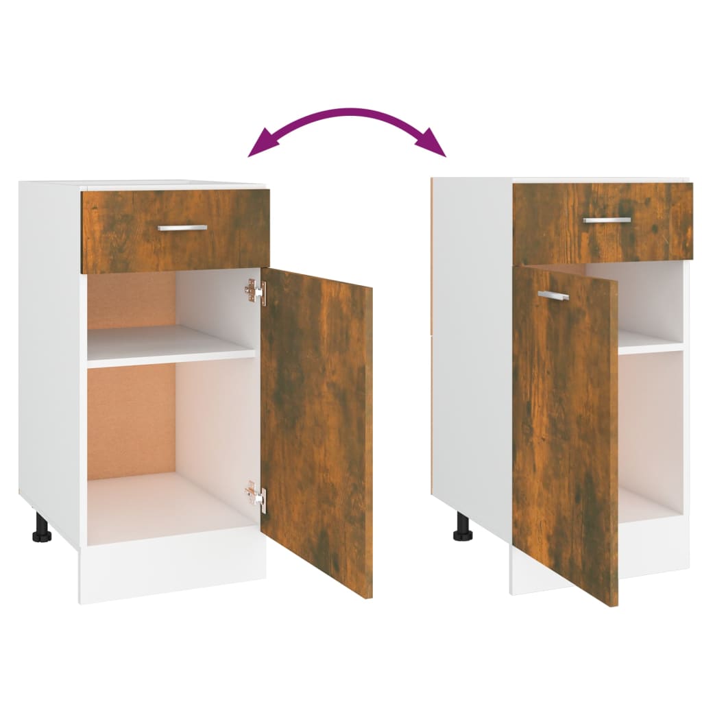 Drawer Bottom Cabinet Lyon Smoked Oak 40x46x81.5 cm Engineered Wood