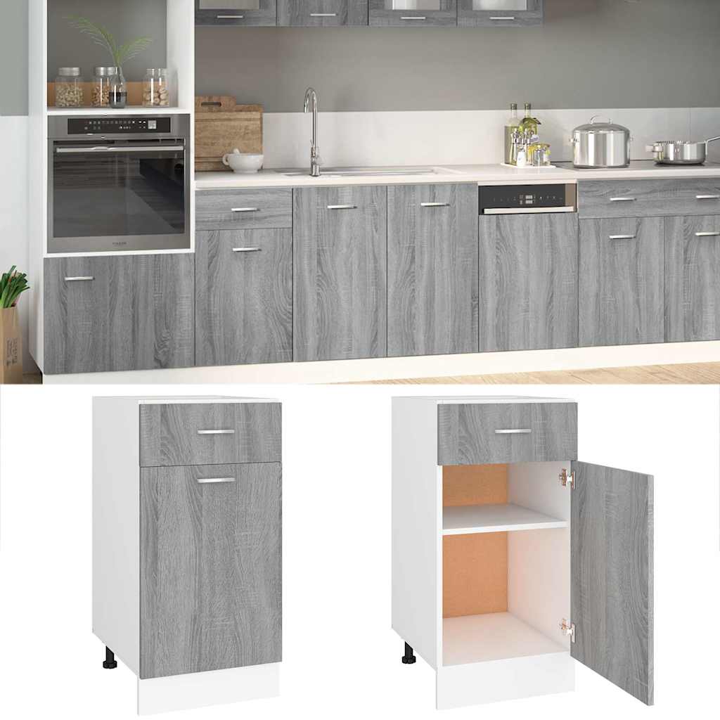 Drawer Bottom Cabinet "Lyon" Grey Sonoma 40x46x81,5 cm Engineered Wood