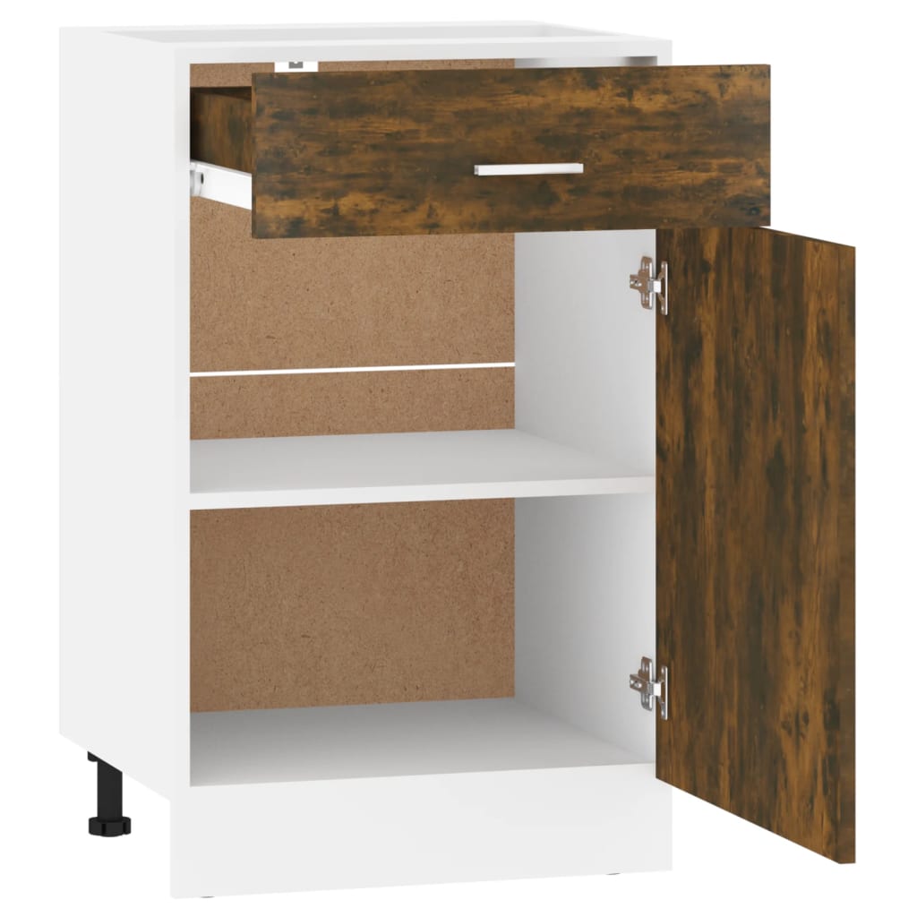 Drawer Bottom Cabinet Lyon Smoked Oak 50x46x81.5 cm Engineered Wood