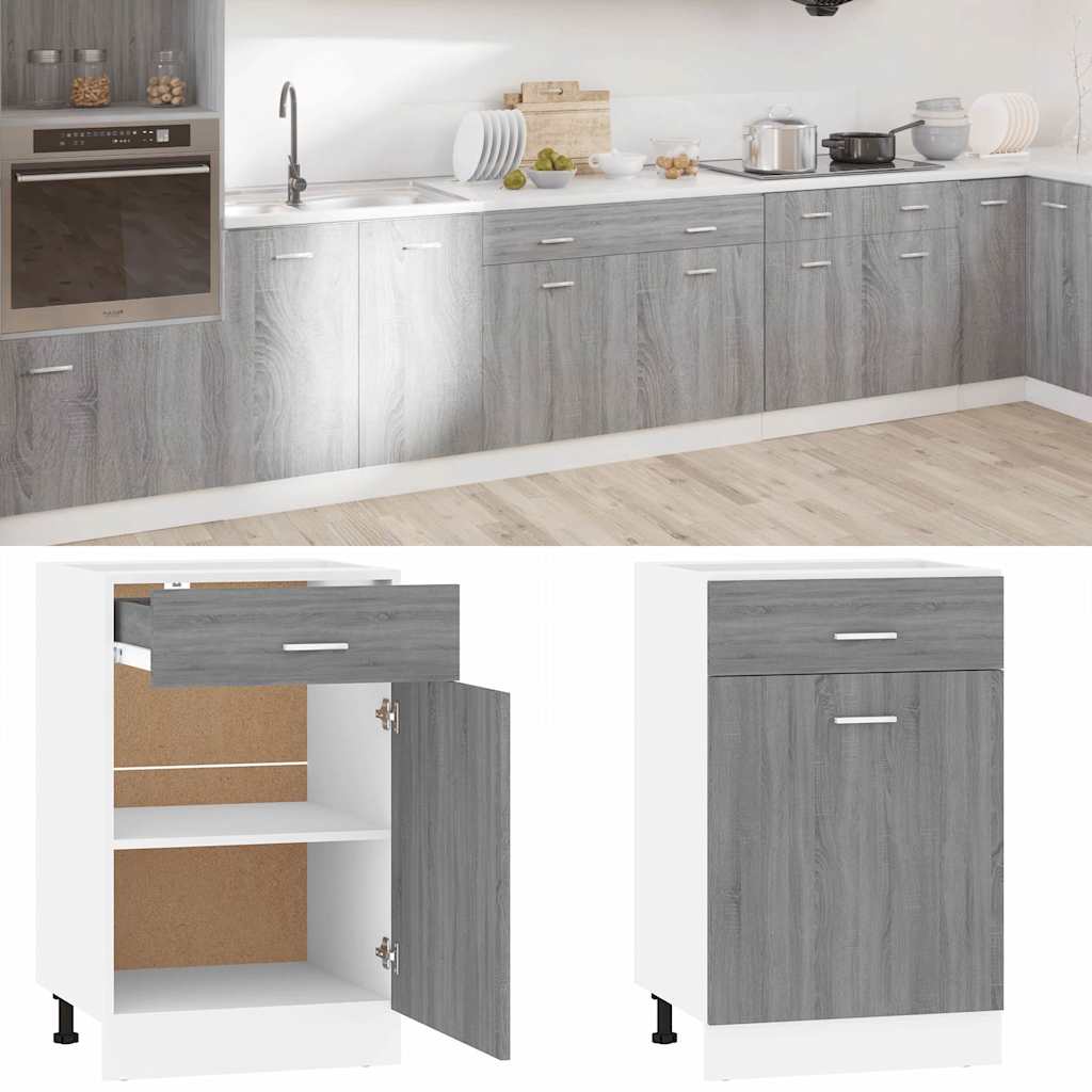 Drawer Bottom Cabinet "Lyon" Grey Sonoma 50x46x81.5 cm