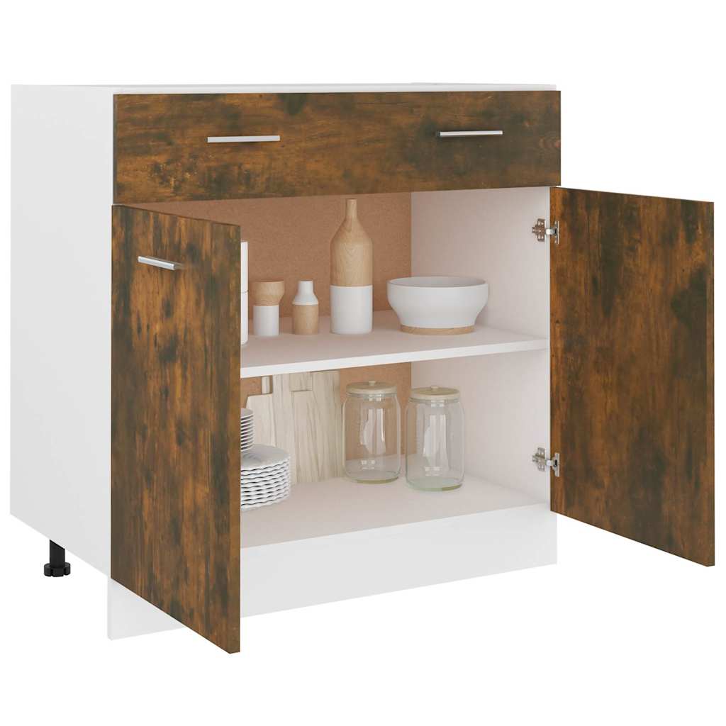 Drawer Bottom Cabinet "Lyon" Smoked Oak 80x46x81.5 cm