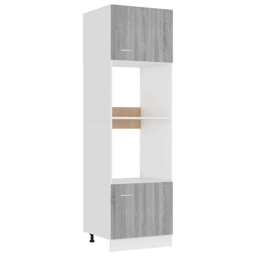 Microwave Cabinet "Lyon" Grey Sonoma 60x57x207 cm Engineered Wood