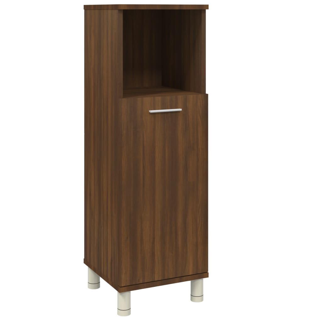 vidaXL Bathroom Cabinet Brown Oak 30x30x95 cm Engineered Wood