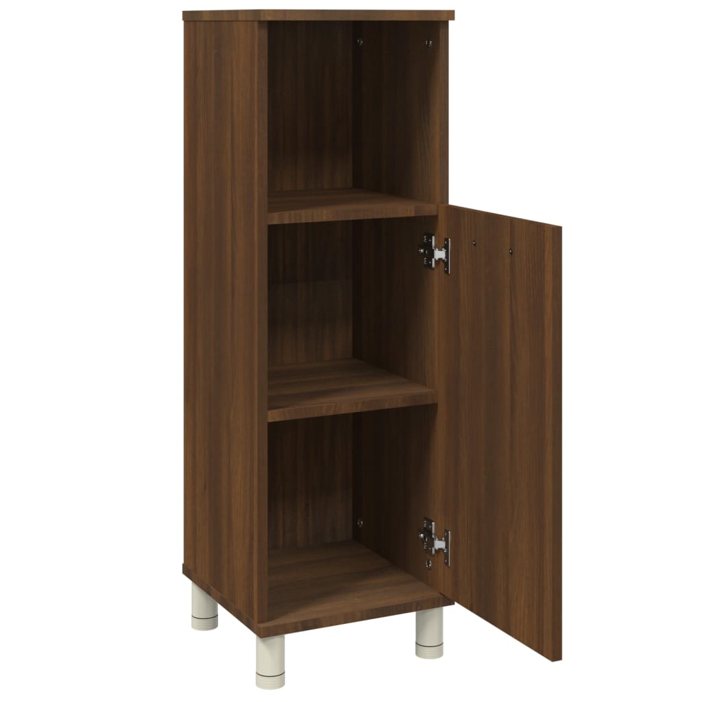 vidaXL Bathroom Cabinet Brown Oak 30x30x95 cm Engineered Wood