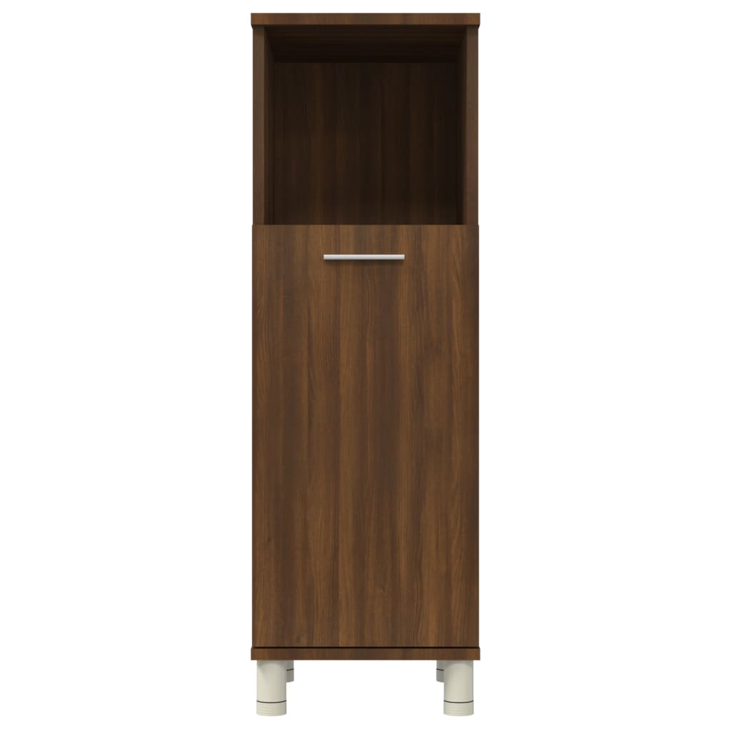 vidaXL Bathroom Cabinet Brown Oak 30x30x95 cm Engineered Wood