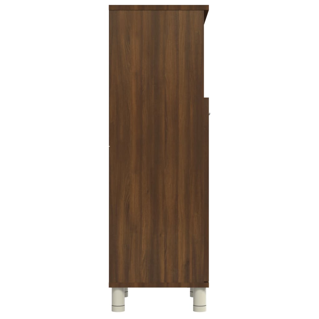 vidaXL Bathroom Cabinet Brown Oak 30x30x95 cm Engineered Wood