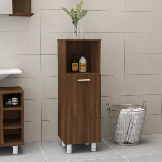 vidaXL Bathroom Cabinet Brown Oak 30x30x95 cm Engineered Wood