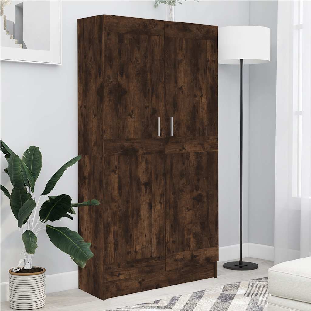 Book Cabinet Smoked Oak 82,5x30,5x150 cm Engineered Wood