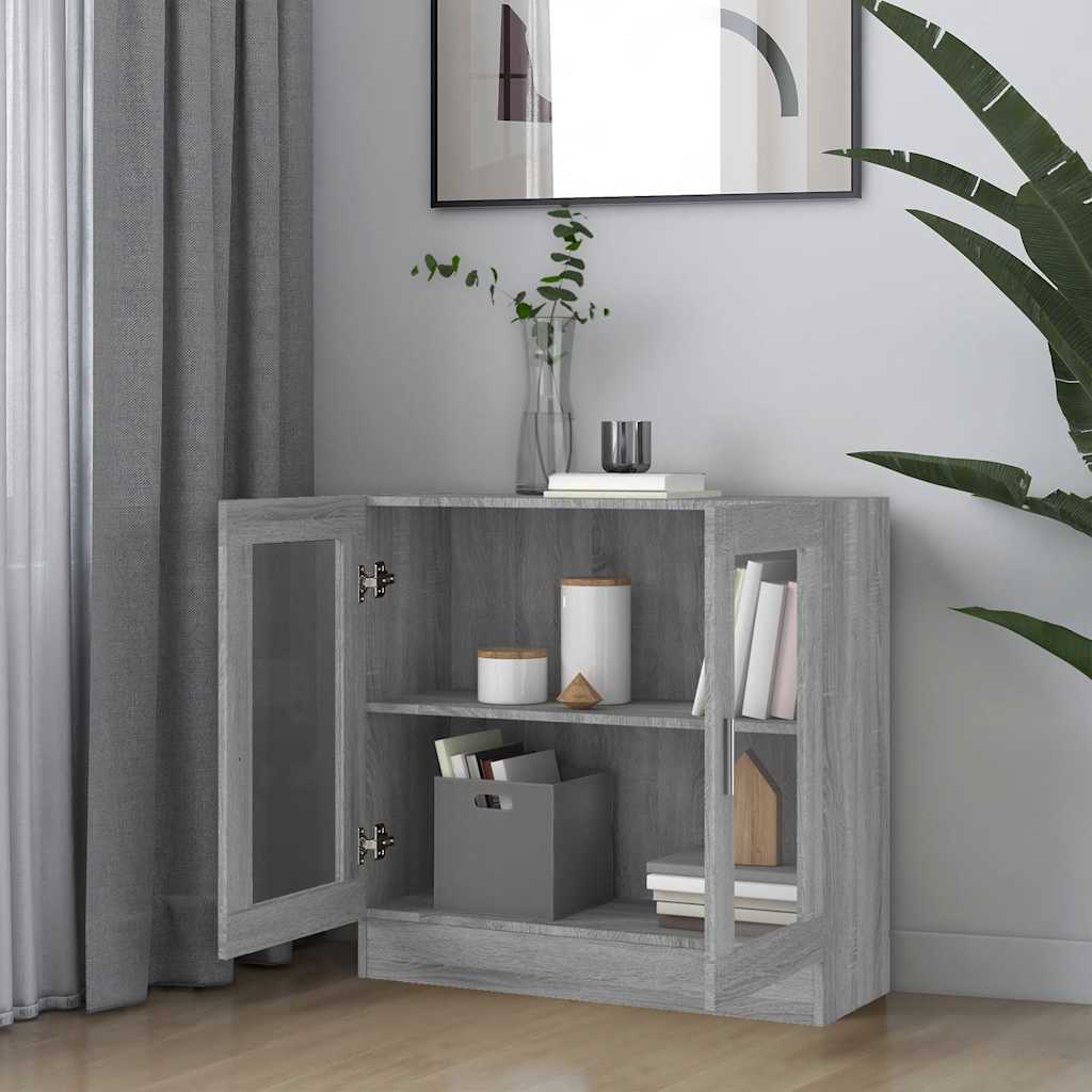 Vitrine Cabinet Grey Sonoma 82,5x30,5x80 cm Engineered Wood