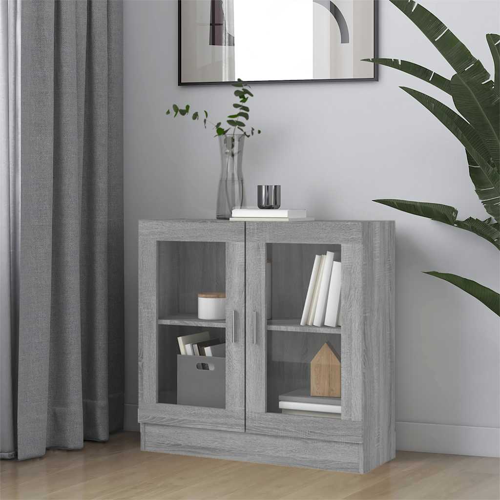 Vitrine Cabinet Grey Sonoma 82,5x30,5x80 cm Engineered Wood