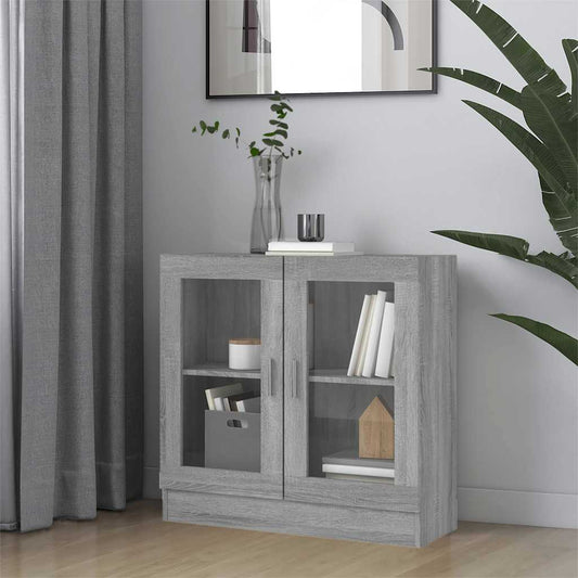 Vitrine Cabinet Grey Sonoma 82,5x30,5x80 cm Engineered Wood