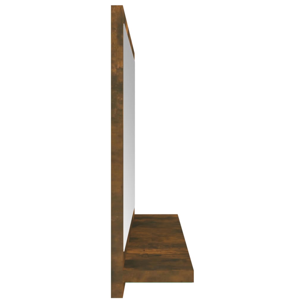 vidaXL Bathroom Mirror Smoked Oak 40x10.5x37 cm Engineered Wood