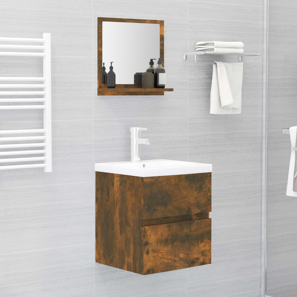 Bathroom Mirror Smoked Oak 40x10,5x37 cm Engineered Wood
