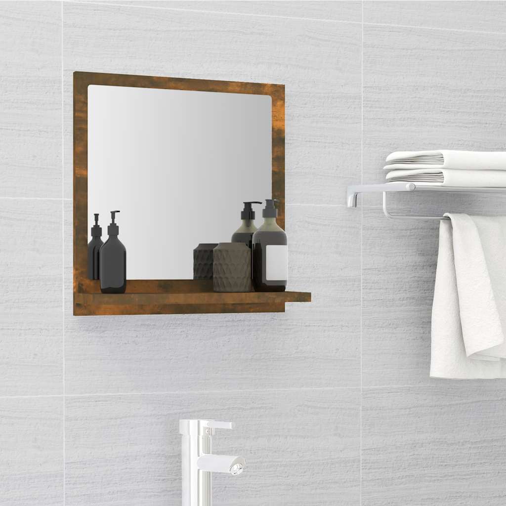 Bathroom Mirror Smoked Oak 40x10,5x37 cm Engineered Wood