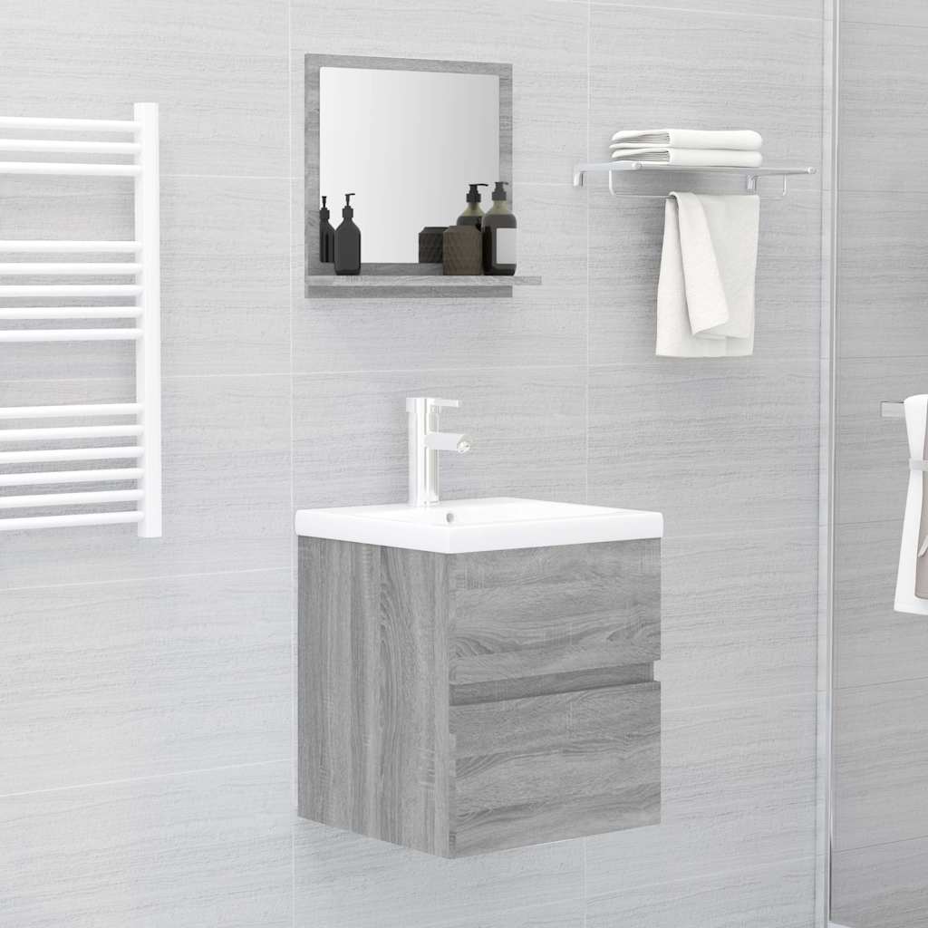 Bathroom Mirror Grey Sonoma 40x10,5x37 cm Engineered Wood