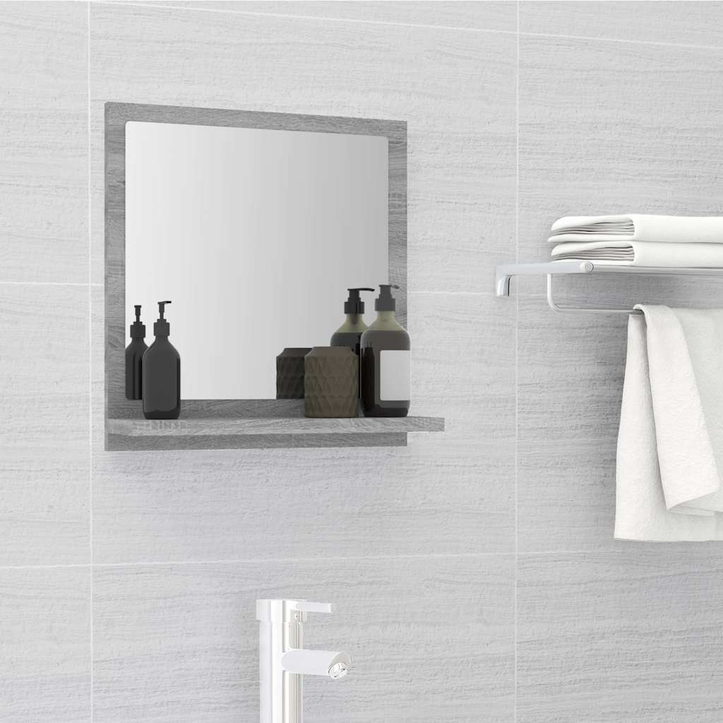 Bathroom Mirror Grey Sonoma 40x10,5x37 cm Engineered Wood